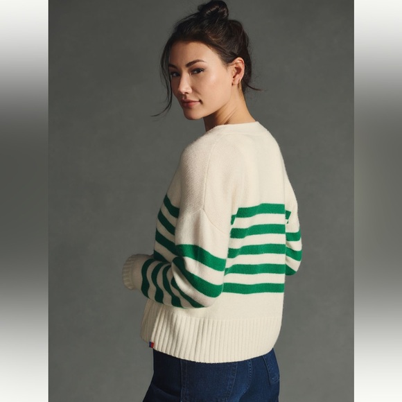 Kule Raffa Cashmere Blend Striped Cardigan - Green and cream - Picture 5 of 8